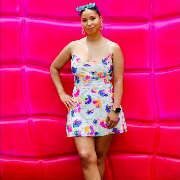 Sage+Paige Multicolor Sequin Mini Dress - Picture 6 of 6